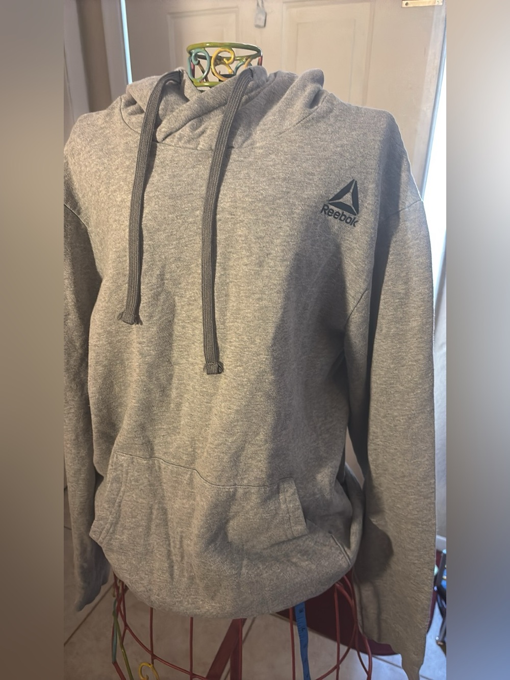 Reebok Men's Heather Gray Hooded Sweatshirt